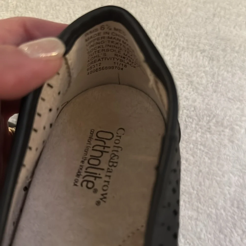 NWOT Croft & Barrow Ortho-lite Perforated Ballet Flats Cushion Insole Flexible